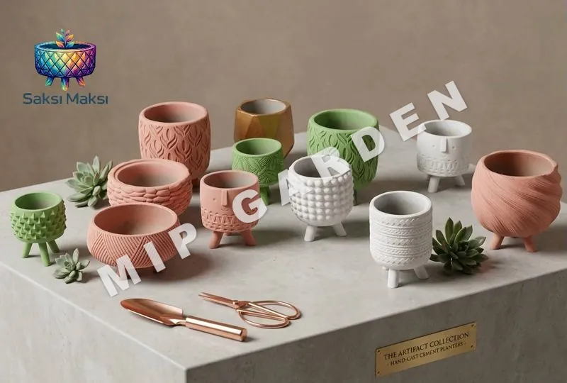 Geometrik beton saksı