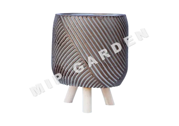 Orkide Çizgili Beton Saksı - Çok Renk Seçeneği saksı, 15 x 15 x 18 cm